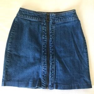denim mini skirt